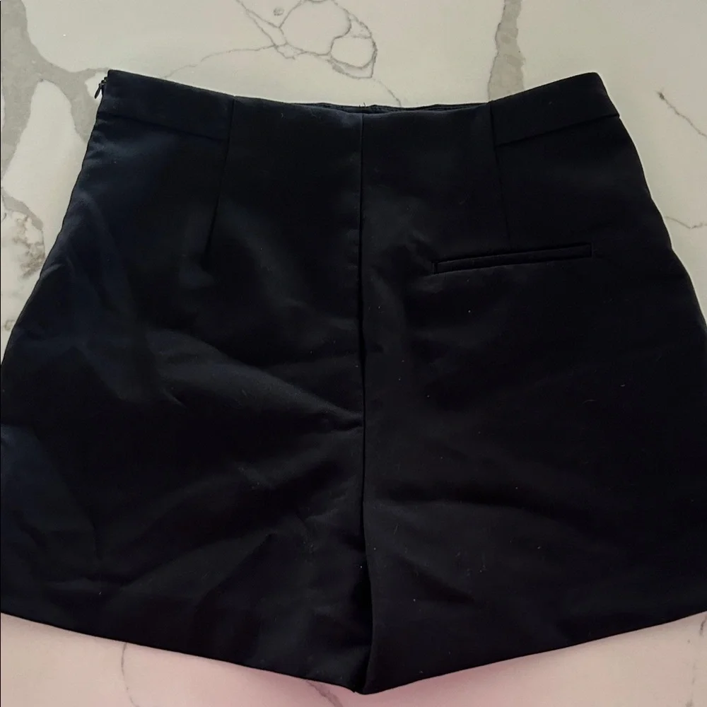 Zara Black High Waist Shorts with Button Accents